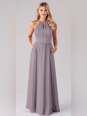 Bill Levkoff Heather Purple Halter Dress